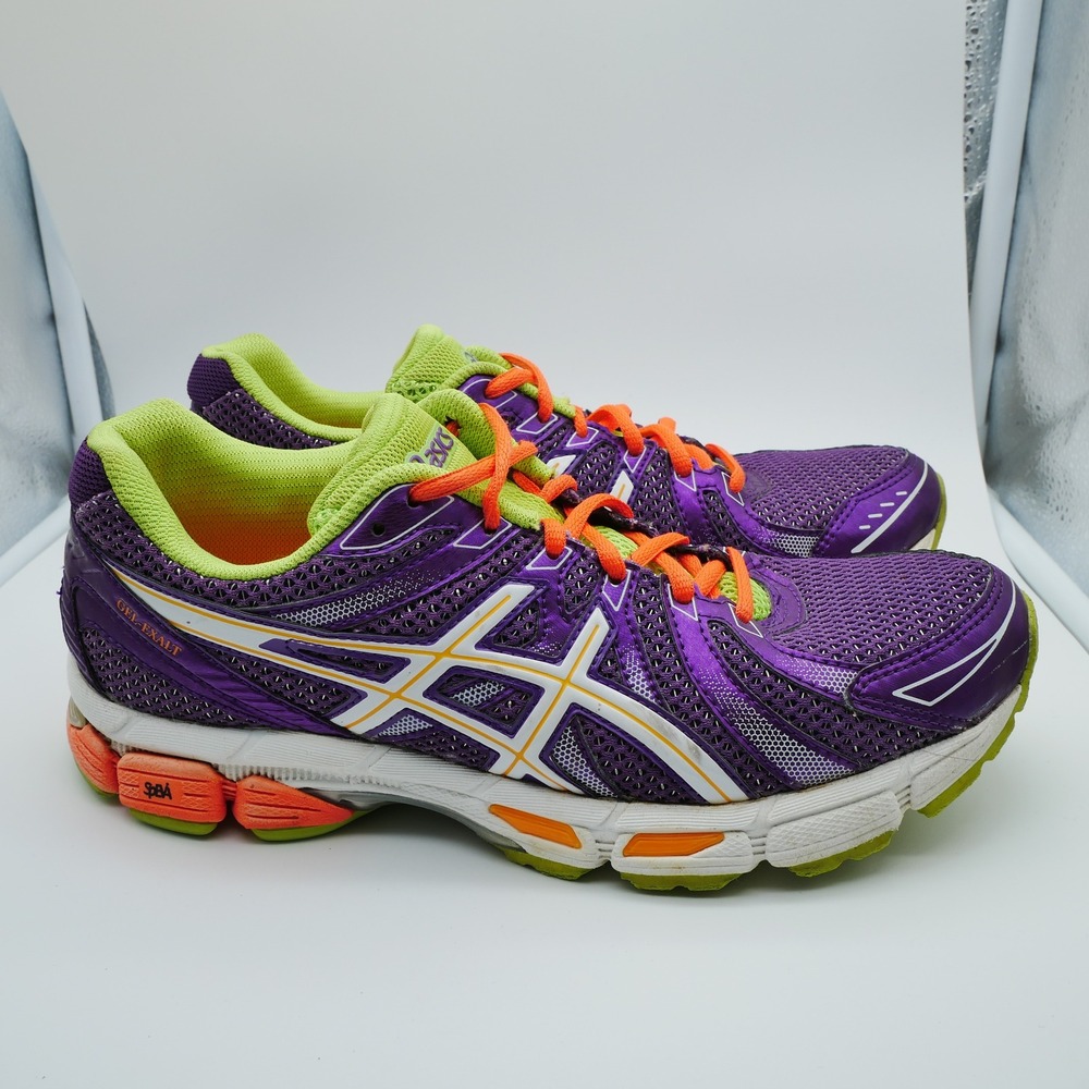 Asics Gel-Exalt Purple Orange Lime Green Running Shoes Womens 8.5 T3N7N